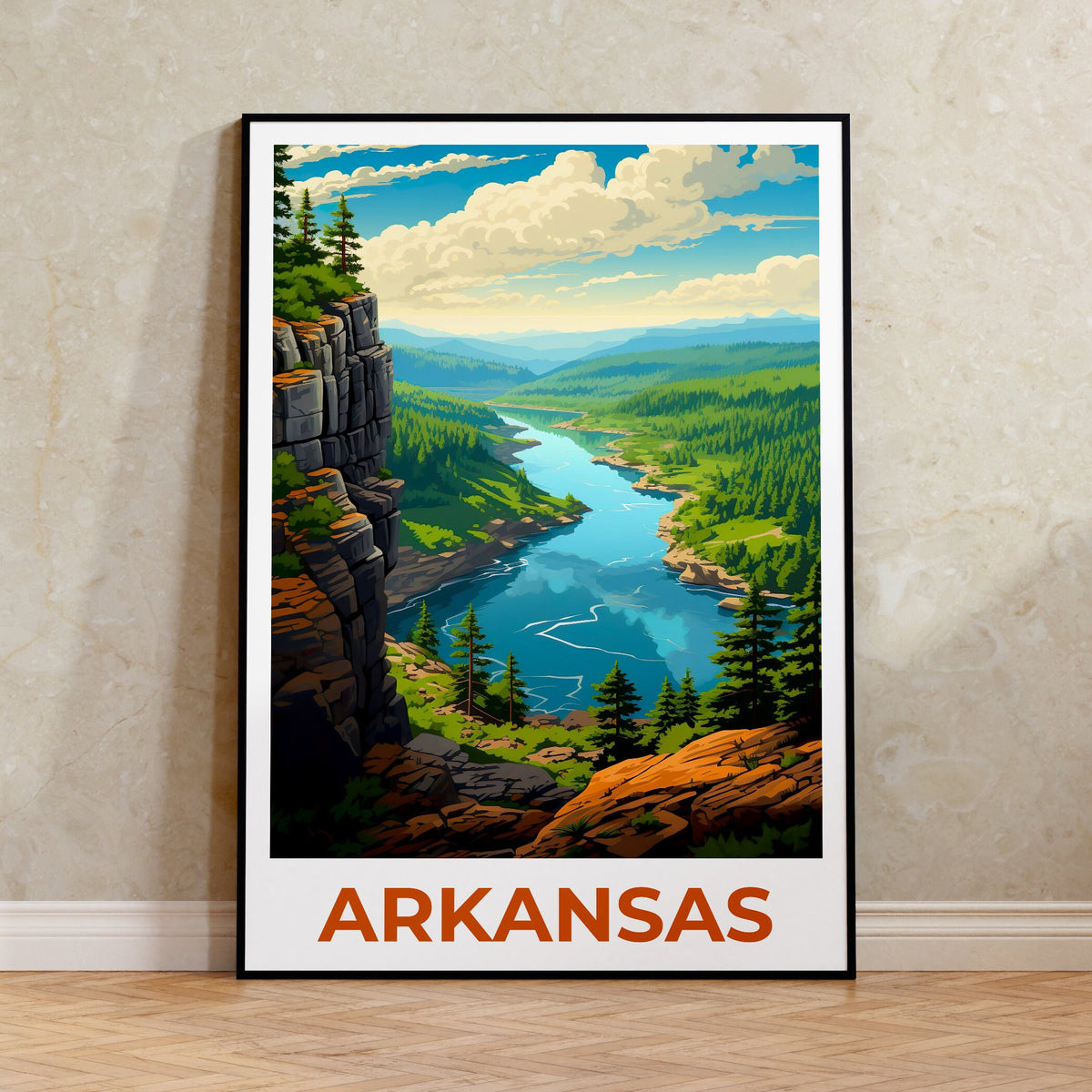 Arkansas Poster, Arkansas Druck, Ozarks Poster, Wald Druck, Arkansas Reise Poster, Cliff Art, Arkansas Kunst