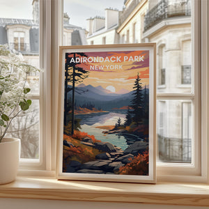 Affiche du parc Adirondack, Art mural de New York, Impression de New York, Affiche du parc Adirondack, Affiche de montagne, Affiche de nature, Art des Adirondacks