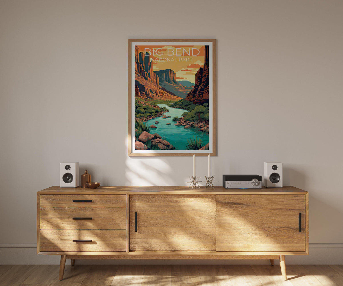Big Bend National Park Poster – Texas Canyon River Print