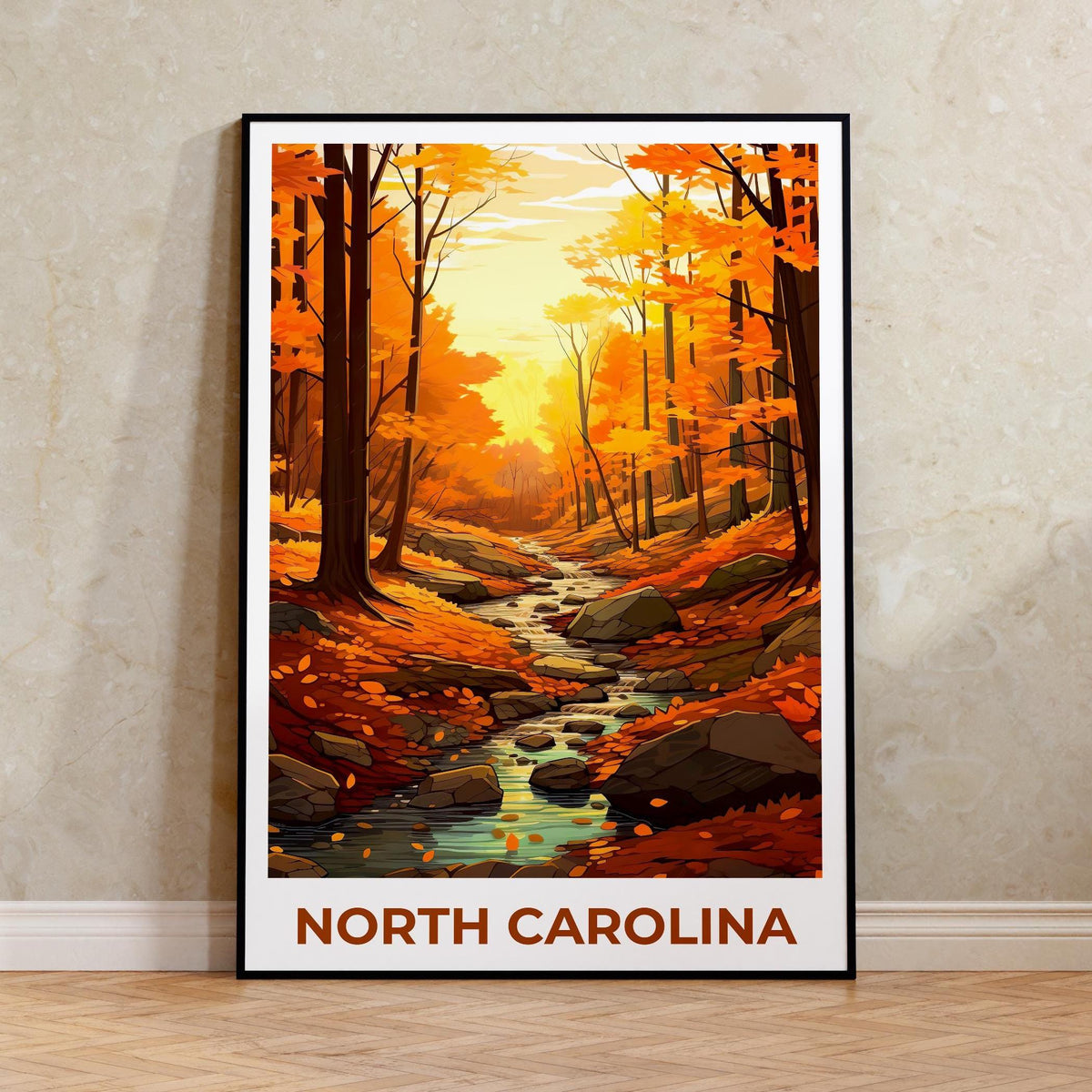 Pisgah National Forest Poster — Autumn Stream Print