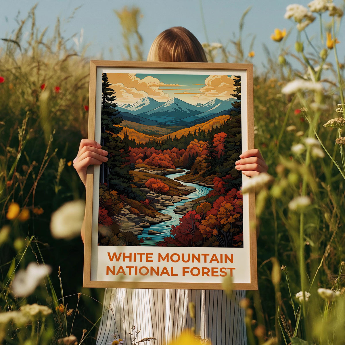 White Mountain Forest Reiseposter, New Hampshire Wandkunst, Maine Druck, White Mountain Forest Poster, Natur Poster, Reisegeschenk