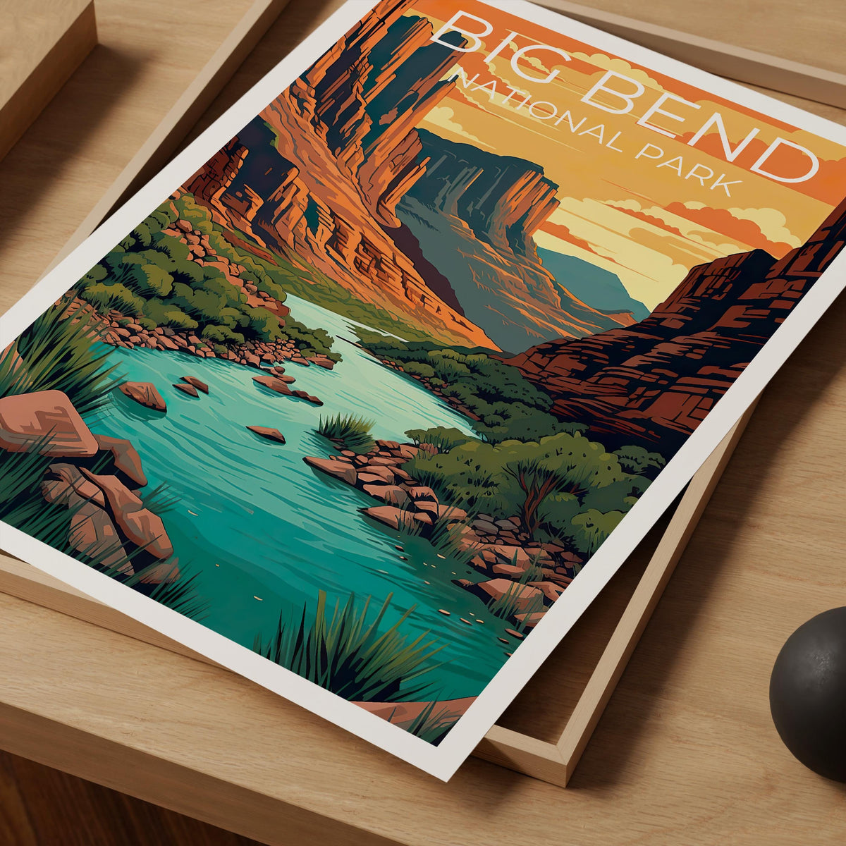 Big Bend National Park Poster – Texas Canyon River Print