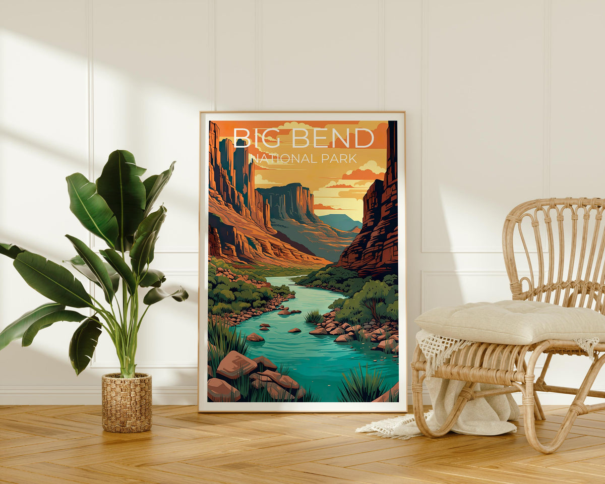 Big Bend National Park Poster – Texas Canyon River Print