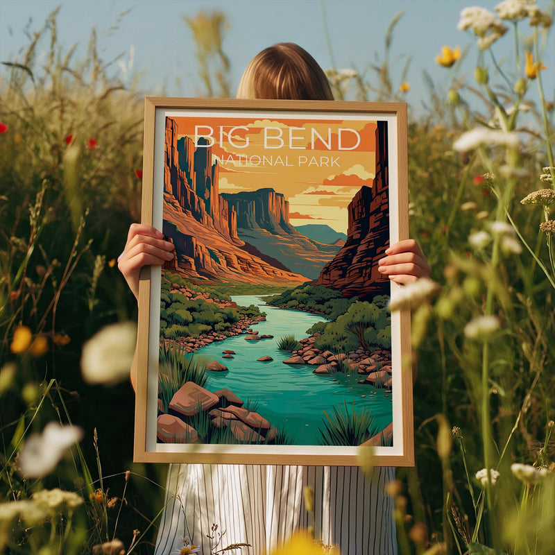 Big Bend National Park Poster – Texas Canyon River Print