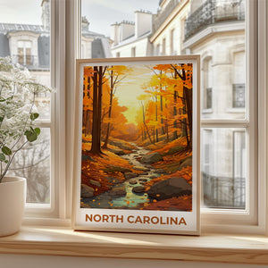 Pisgah National Forest Poster — Autumn Stream Print