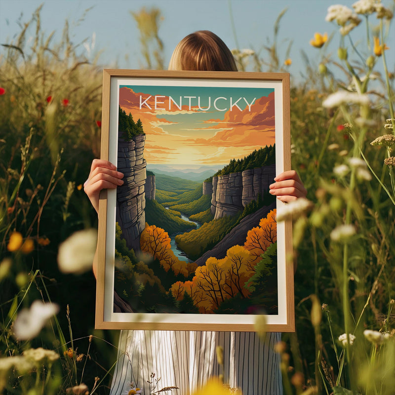 Kentucky Poster: Appalachian River Gorge Sunset Print