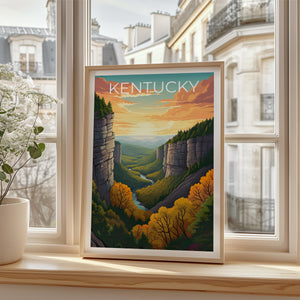 Kentucky Poster: Appalachian River Gorge Sunset Print