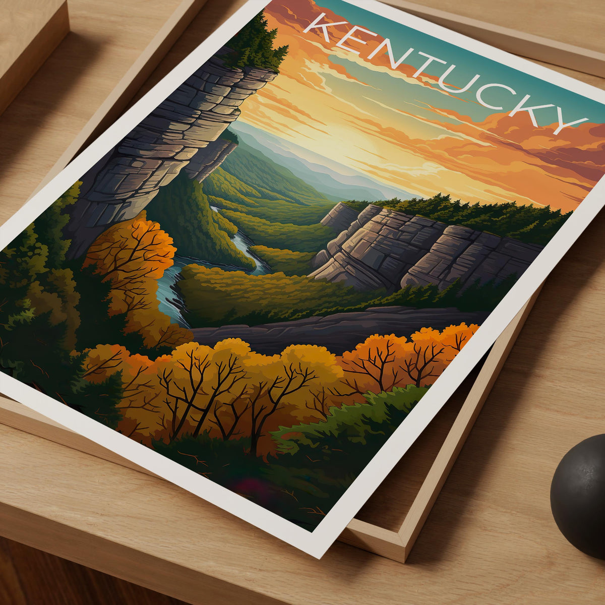 Kentucky Poster: Appalachian River Gorge Sunset Print