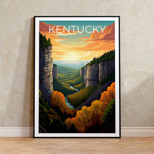 Kentucky Poster: Appalachian River Gorge Sunset Print