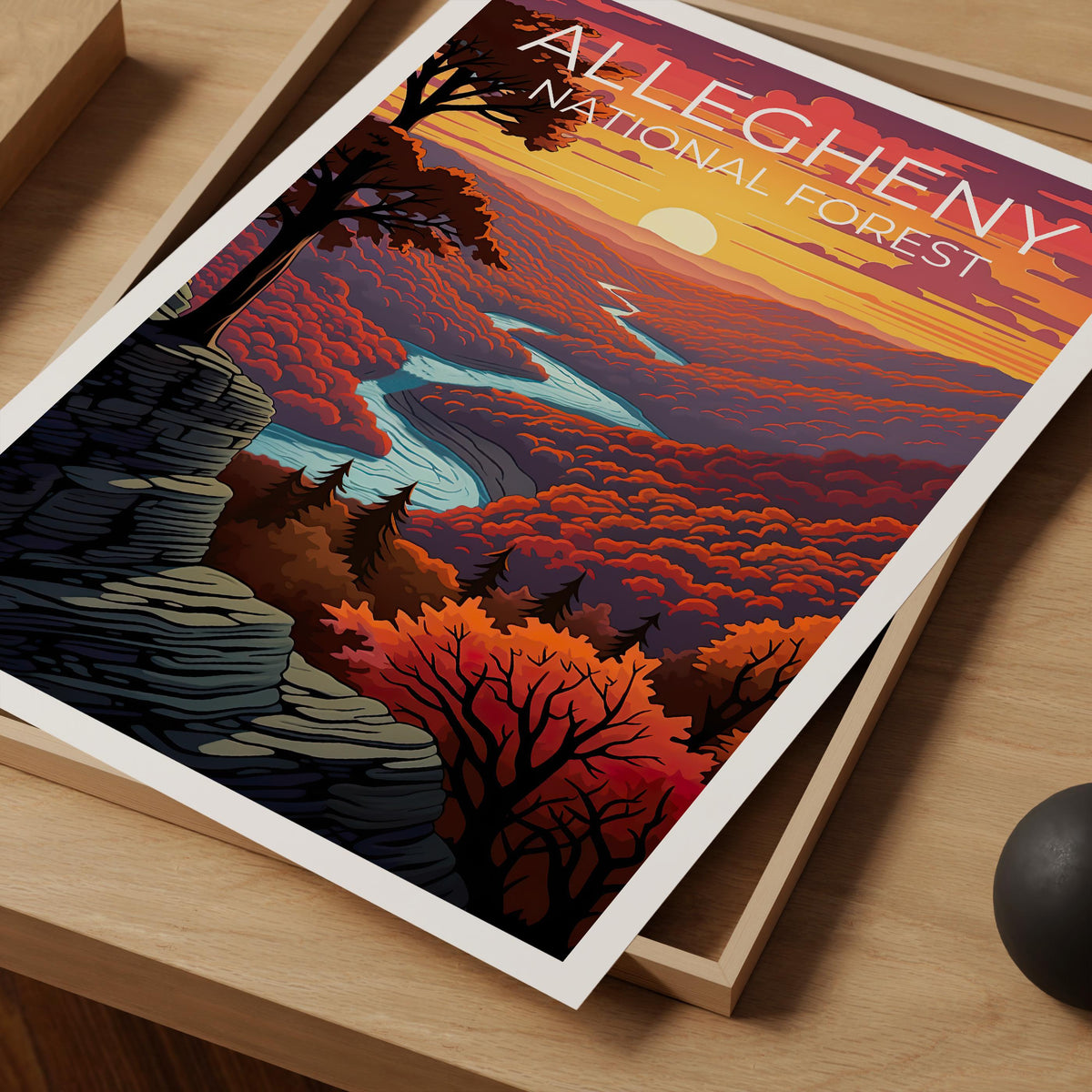 Allegheny National Forest Poster, Pennsylvania Autumn Print
