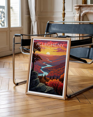 Allegheny National Forest Poster, Pennsylvania Autumn Print