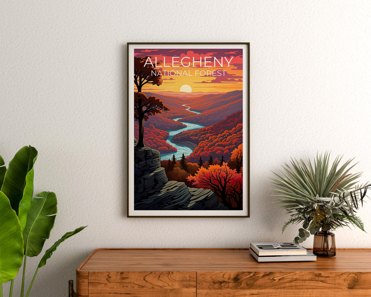 Allegheny National Forest Poster, Pennsylvania Autumn Print