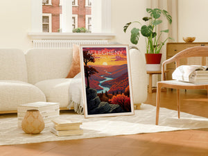 Allegheny National Forest Poster, Pennsylvania Autumn Print