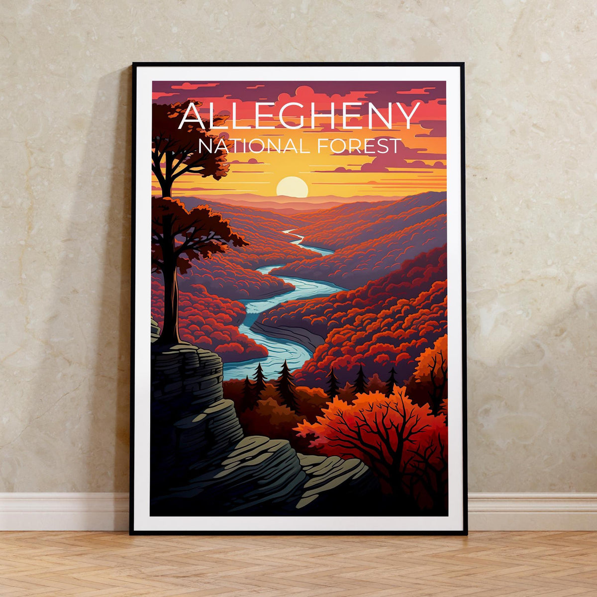 Allegheny National Forest Poster, Pennsylvania Autumn Print