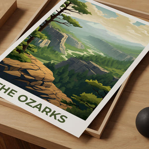 The Ozarks Poster — River Bluff Overlook Arkansas Print