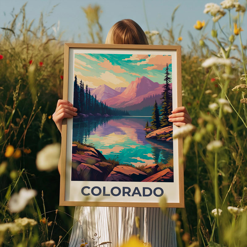 Colorado Rockies Poster – Alpine Lake Reflection Print