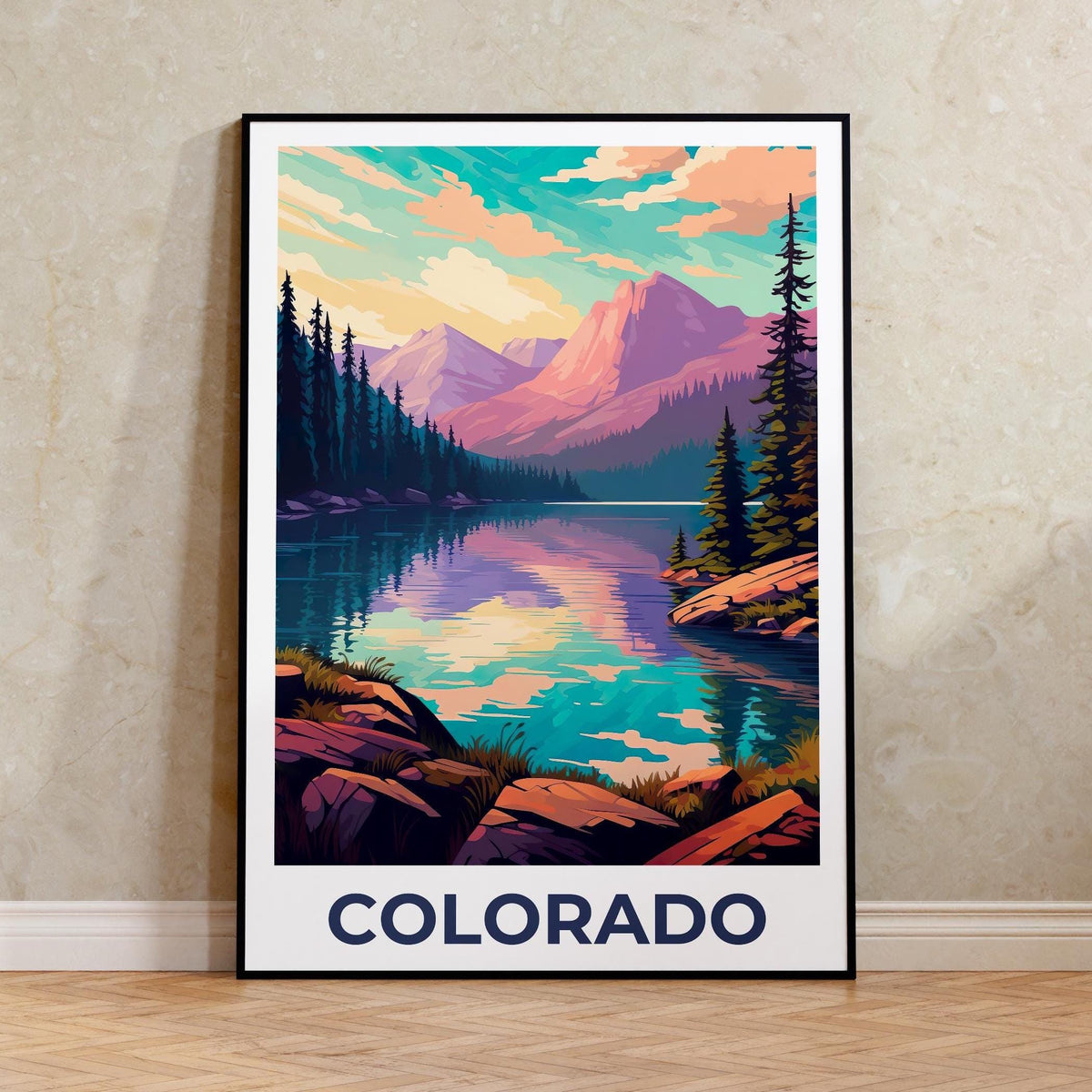 Colorado Rockies Poster – Alpine Lake Reflection Print