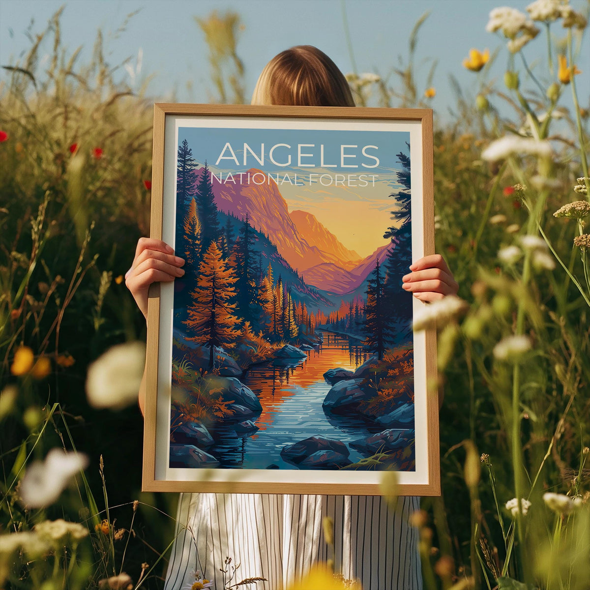 Angeles National Forest Autumn Pines Creek Poster