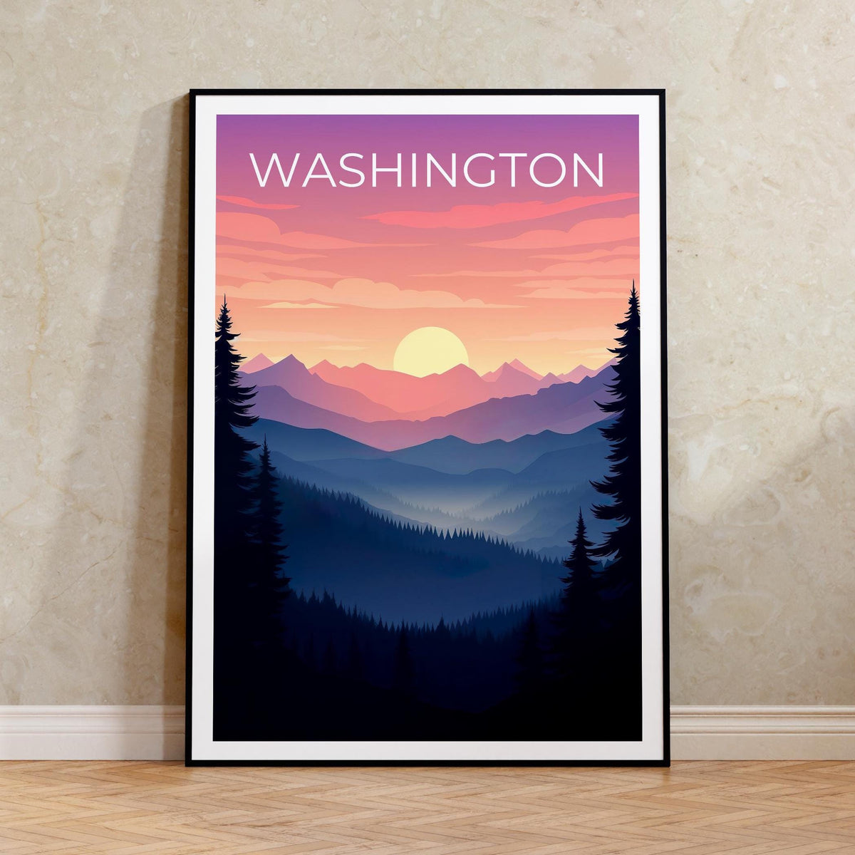 Olympic National Park Poster – Washington Sunset Ridges
