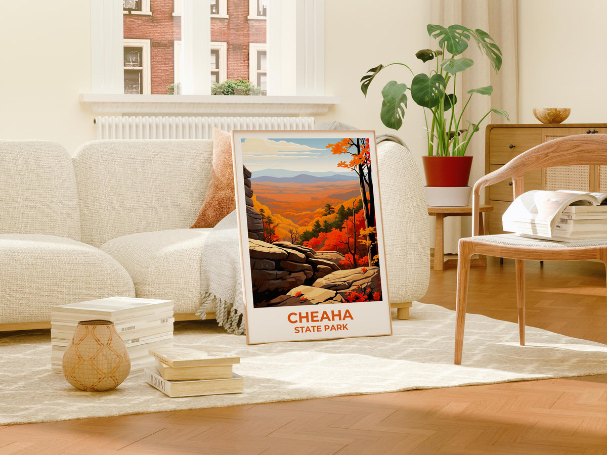 Cheaha State Park Print, Alabama Autumn Overlook Art
