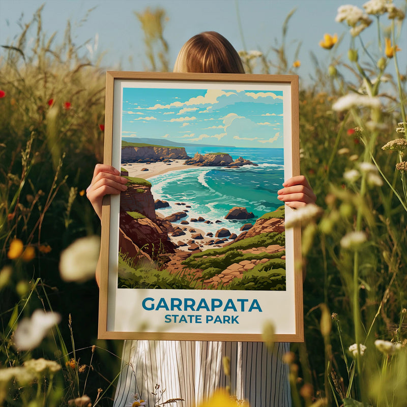 Garrapata State Park Rocky Cove Poster, California Print