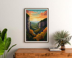 Kentucky Poster: Appalachian River Gorge Sunset Print