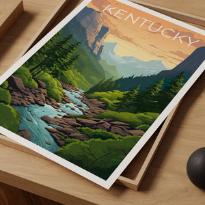 Kentucky Rocky Stream Valley Print - Appalachian Art