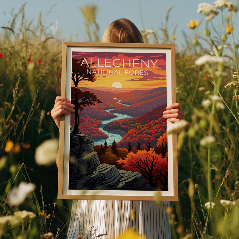 Allegheny National Forest Poster, Pennsylvania Autumn Print