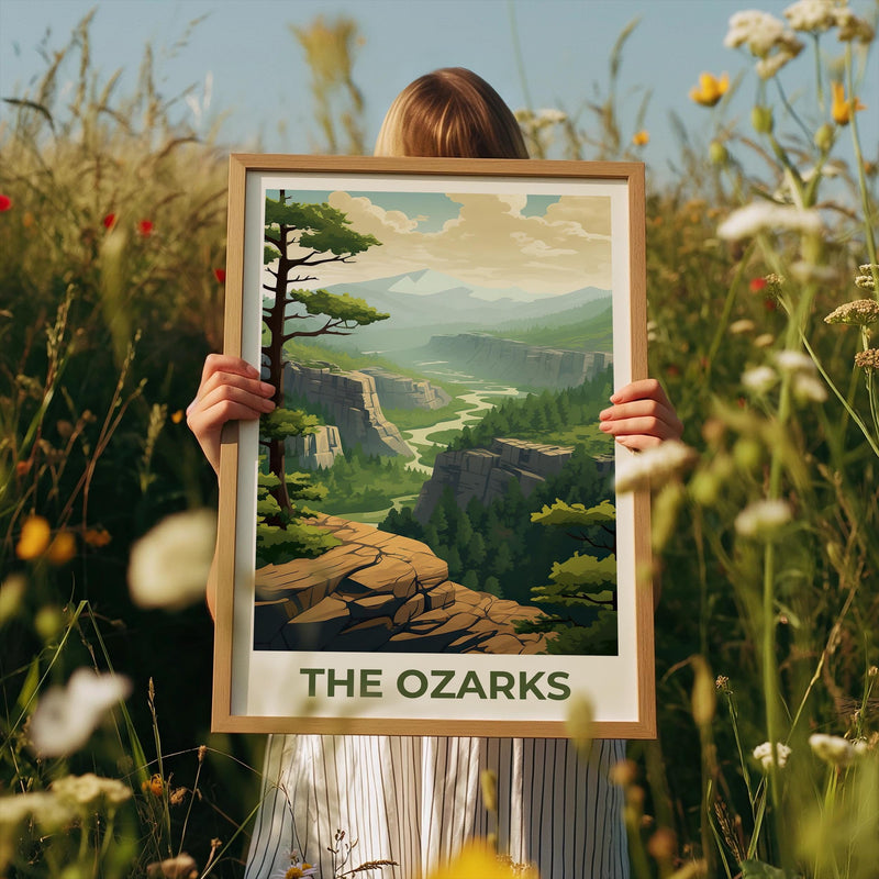 The Ozarks Poster — River Bluff Overlook Arkansas Print