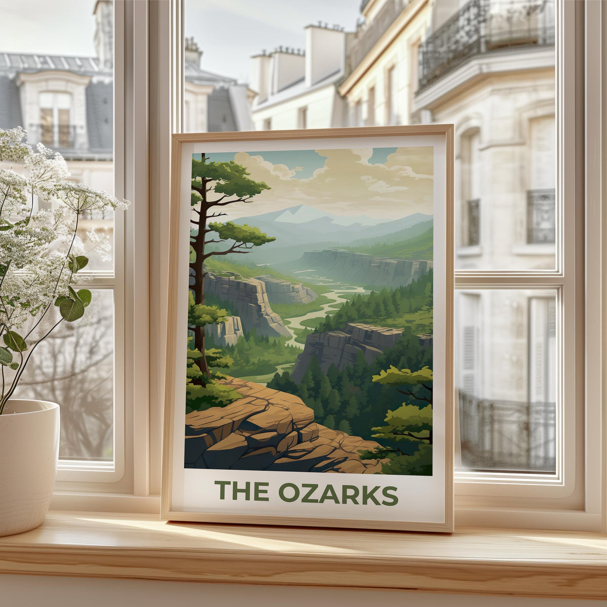 The Ozarks Poster — River Bluff Overlook Arkansas Print