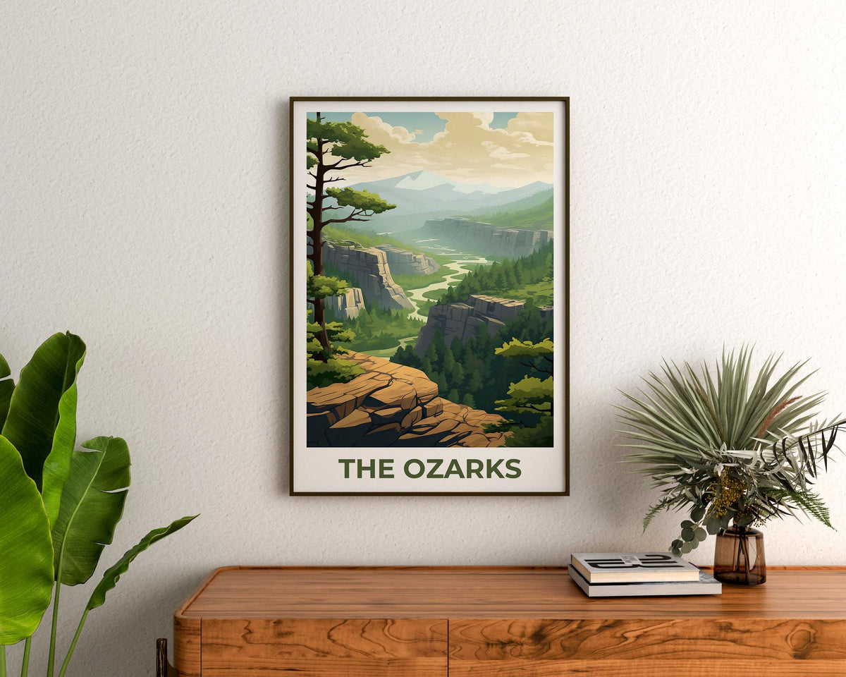 The Ozarks Poster — River Bluff Overlook Arkansas Print