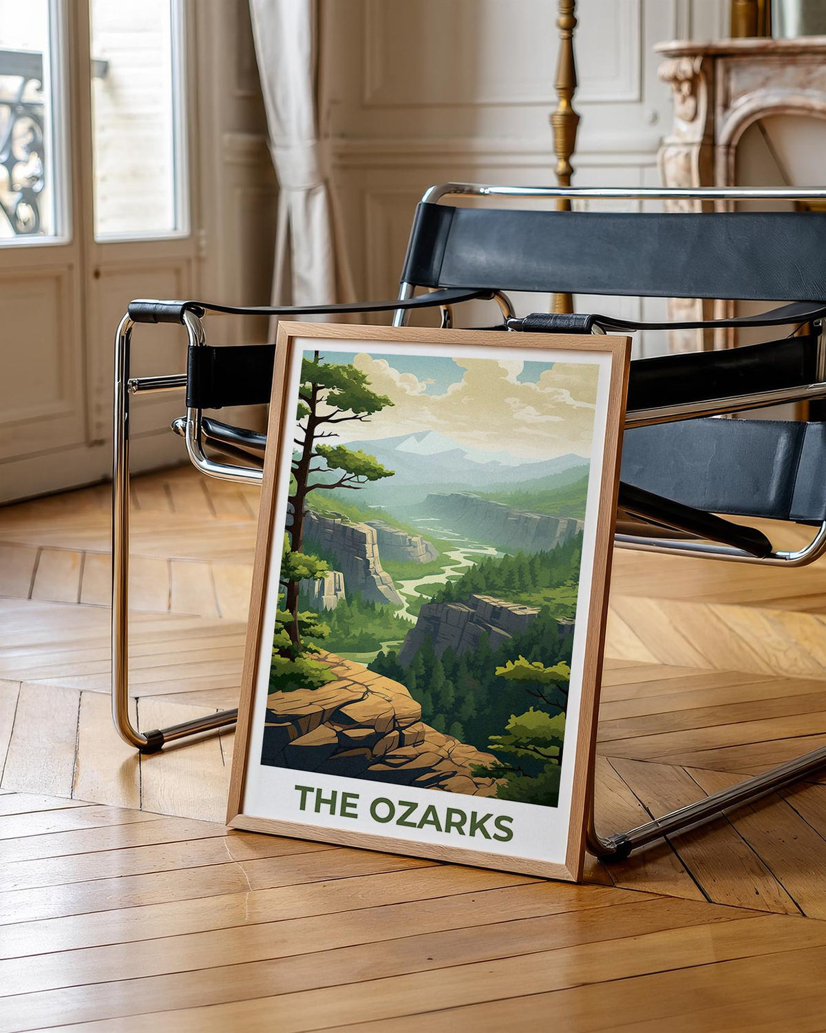 The Ozarks Poster — River Bluff Overlook Arkansas Print