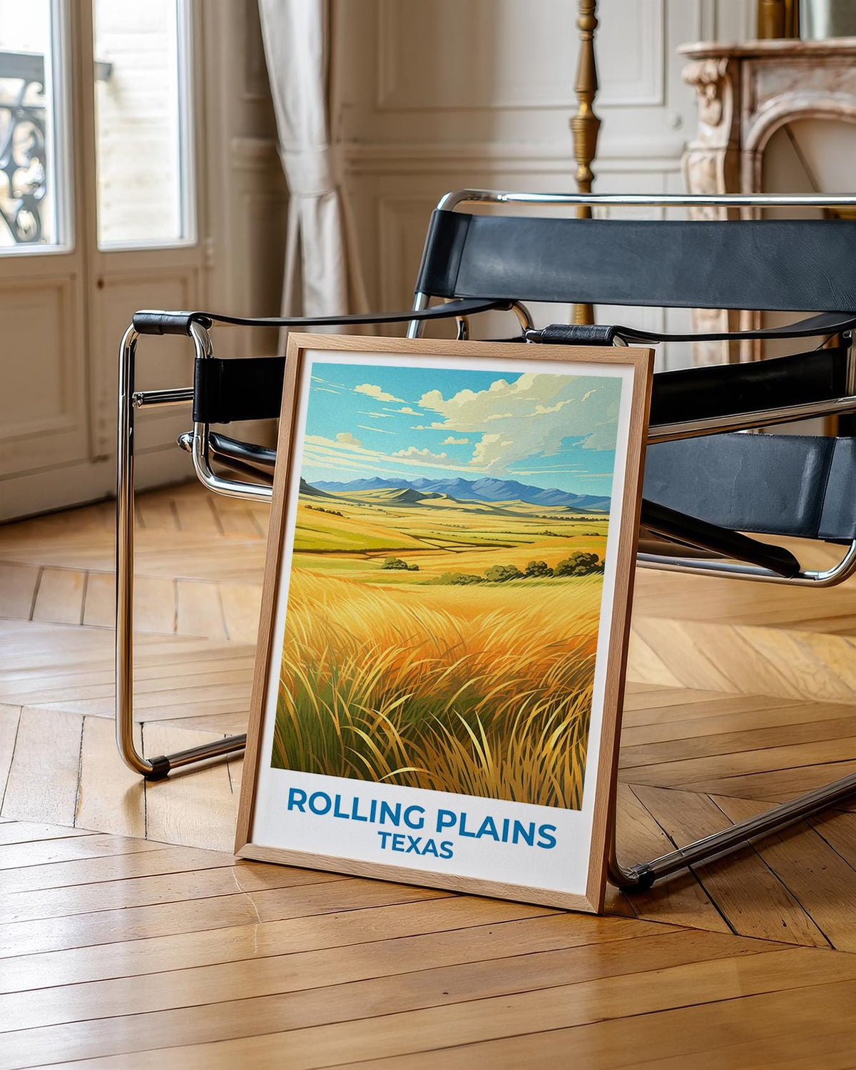 Rolling Plains Texas Poster – Golden Grassland Landscape