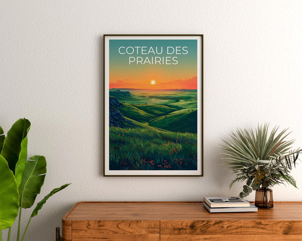 Coteau des Prairies Poster – Midwest Sunset Prairie Decor