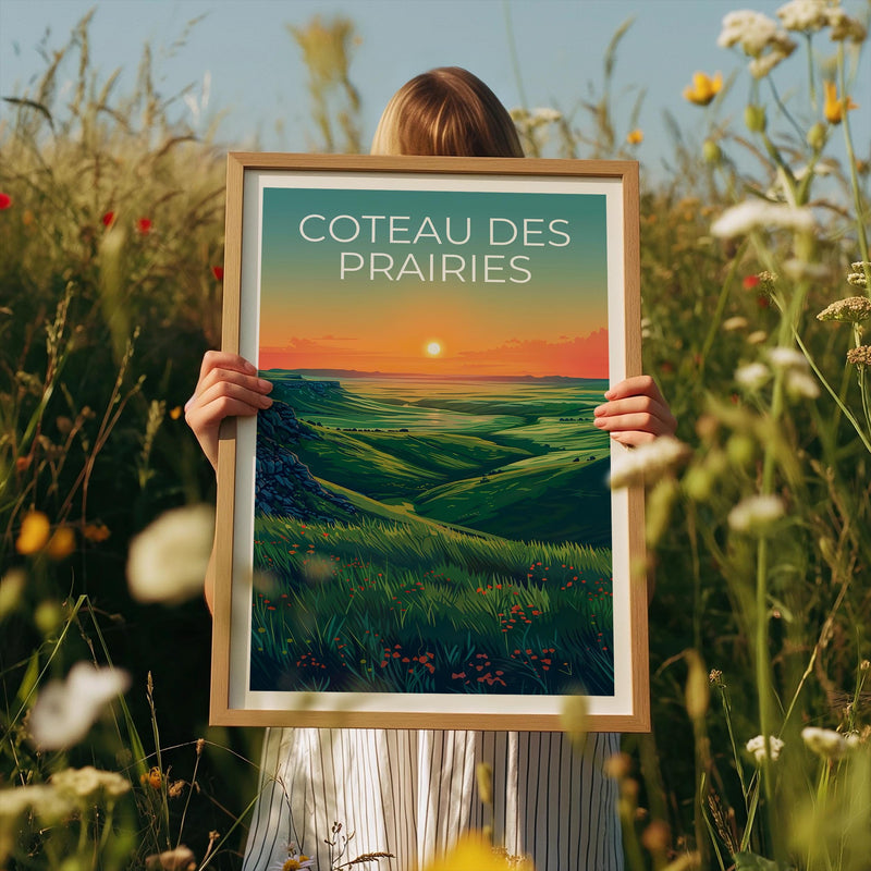 Coteau des Prairies Poster – Midwest Sunset Prairie Decor