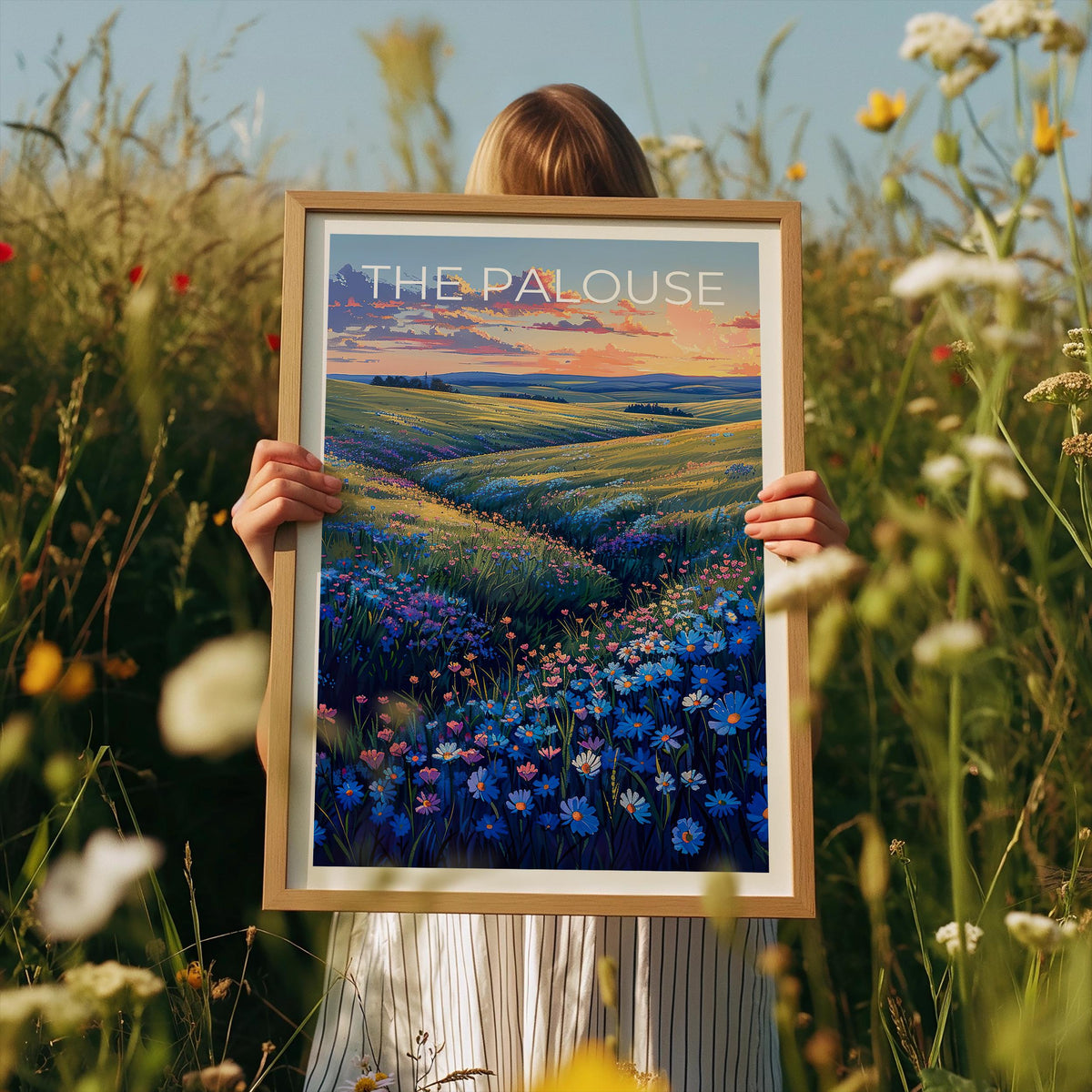 The Palouse Poster — Wildflower Hills Sunset Print