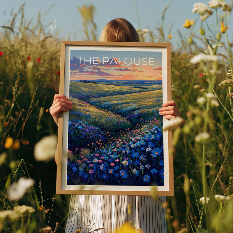 The Palouse Poster — Wildflower Hills Sunset Print