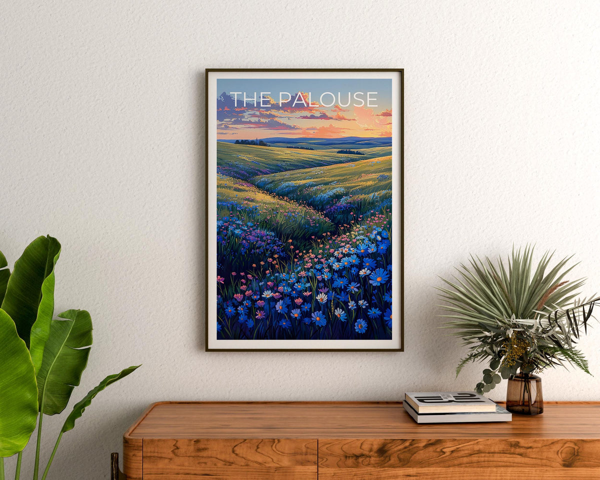 The Palouse Poster — Wildflower Hills Sunset Print