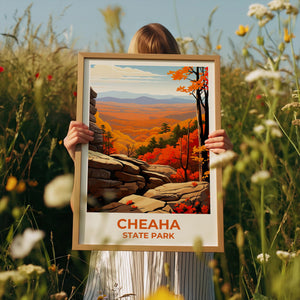 Cheaha State Park Print, Alabama Autumn Overlook Art