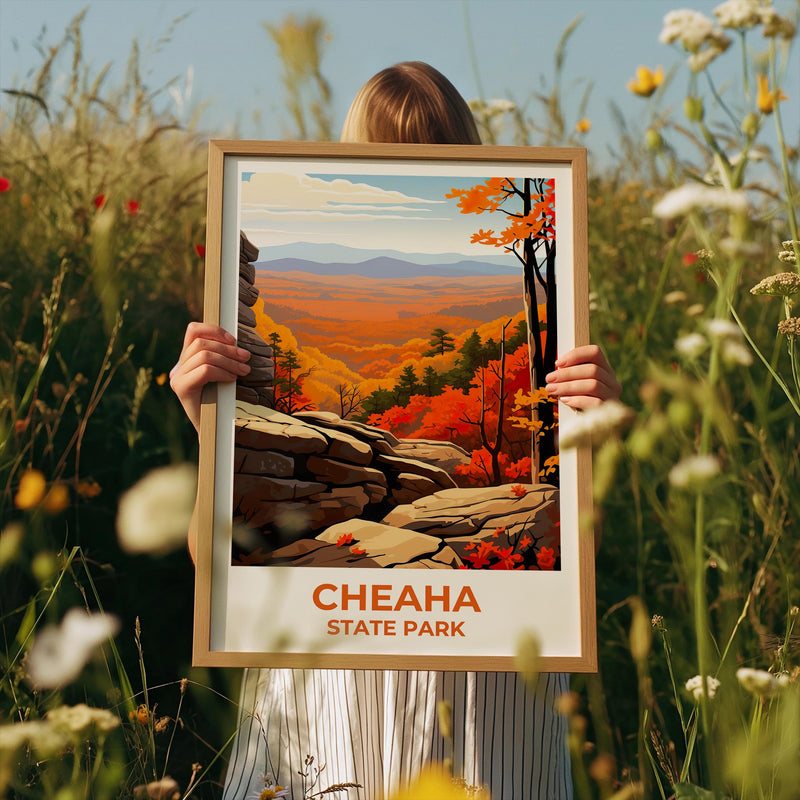 Cheaha State Park Print, Alabama Autumn Overlook Art