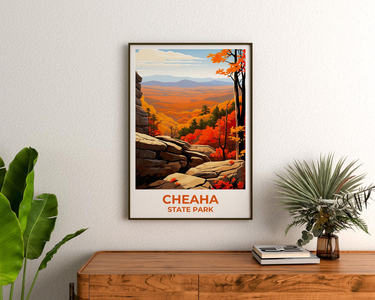 Cheaha State Park Print, Alabama Autumn Overlook Art
