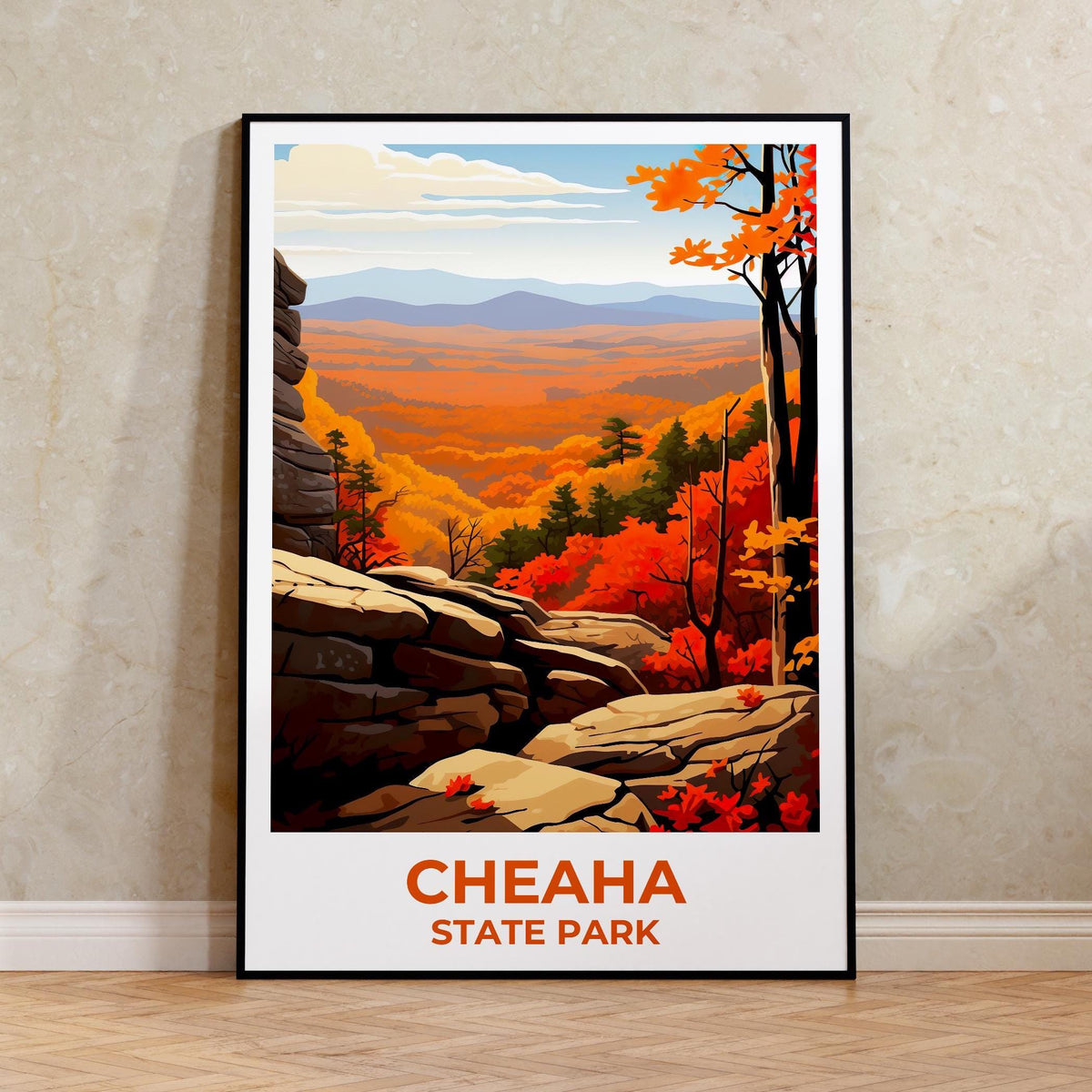 Cheaha State Park Print, Alabama Autumn Overlook Art