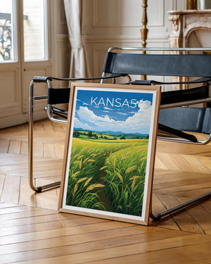 Kansas Golden Wheat Field Print - Great Plains Farm Art