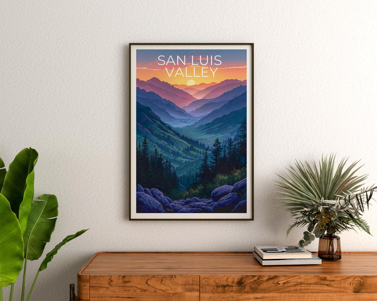 San Luis Valley Poster — Colorado Peaks in Sunset Hues