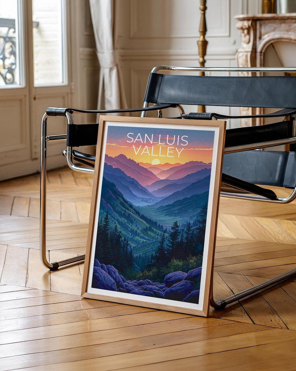 San Luis Valley Poster — Colorado Peaks in Sunset Hues