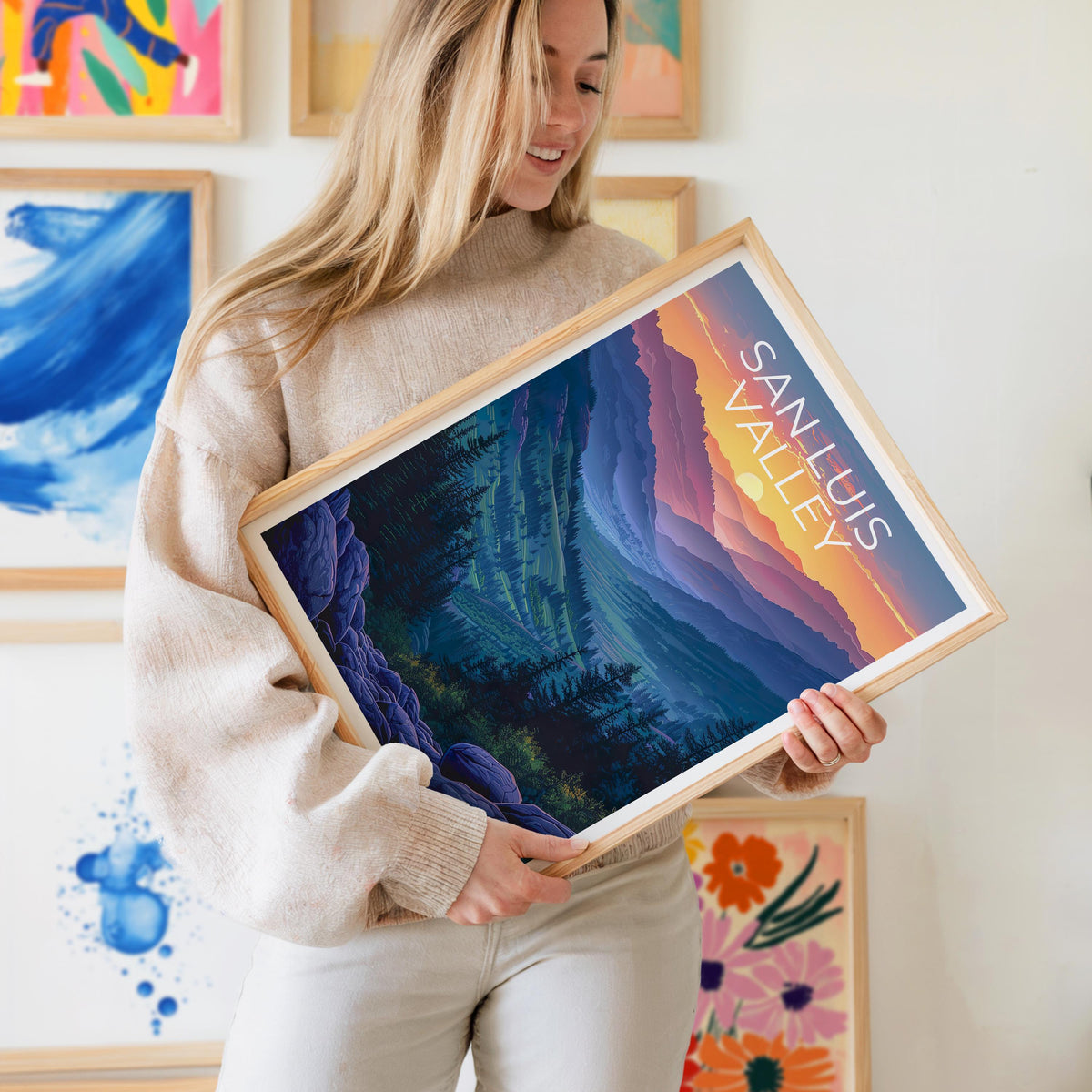 San Luis Valley Poster — Colorado Peaks in Sunset Hues
