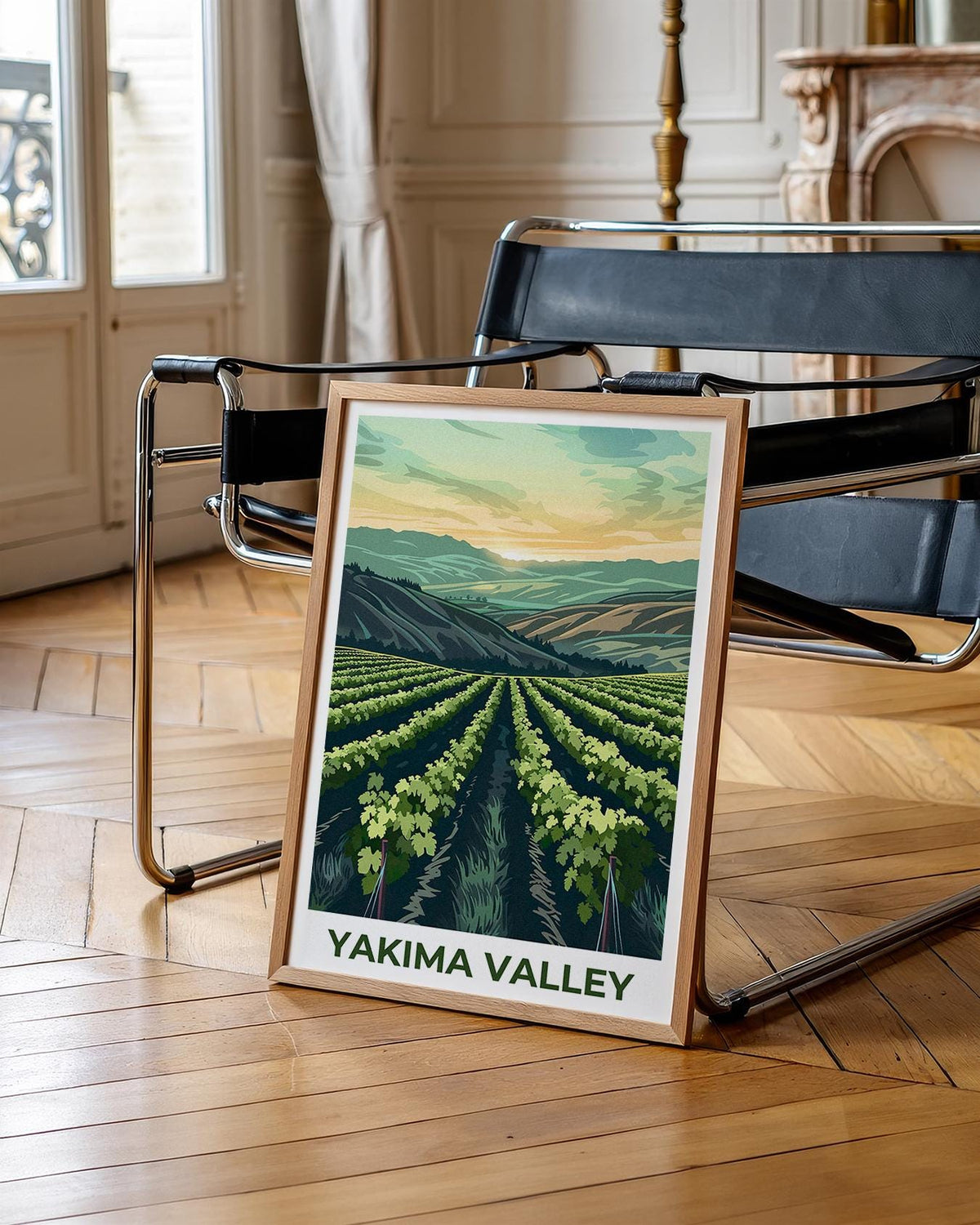 Yakima Valley Vineyard Poster, Washington Wine Country Print