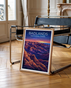 Badlands National Park Poster - Night Sky Buttes Print