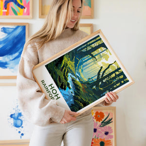 Hoh Rainforest Poster — Mossy Olympic Forest Stream Print
