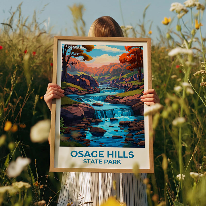 Osage Hills State Park Poster – Oklahoma Falls Art